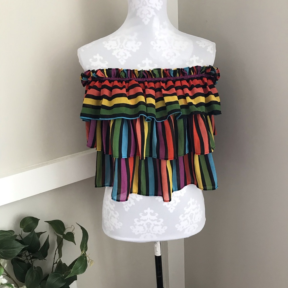 NEW Wayf Striped Layered Crop